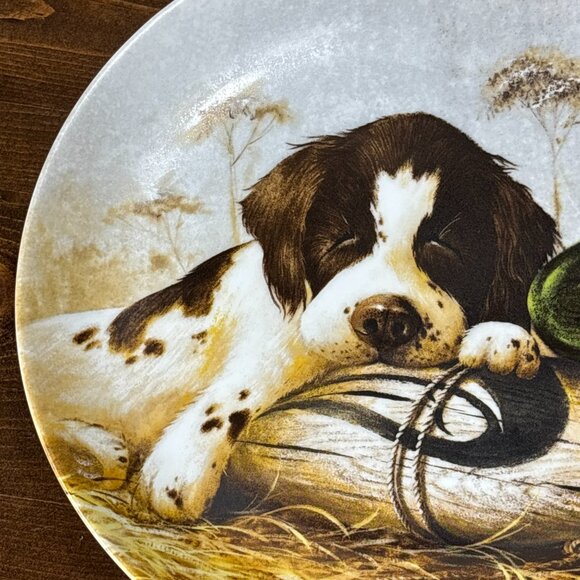 Vintage Edwin M. Knowles Field Puppies Collector Plate Springer Spaniel Dog - Picture 5 of 11